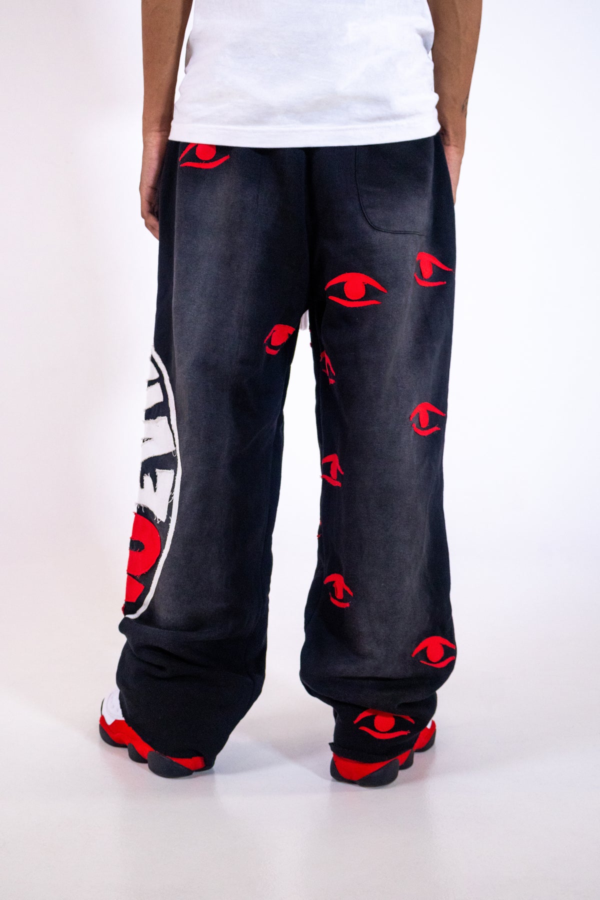 patched eye sweatpants