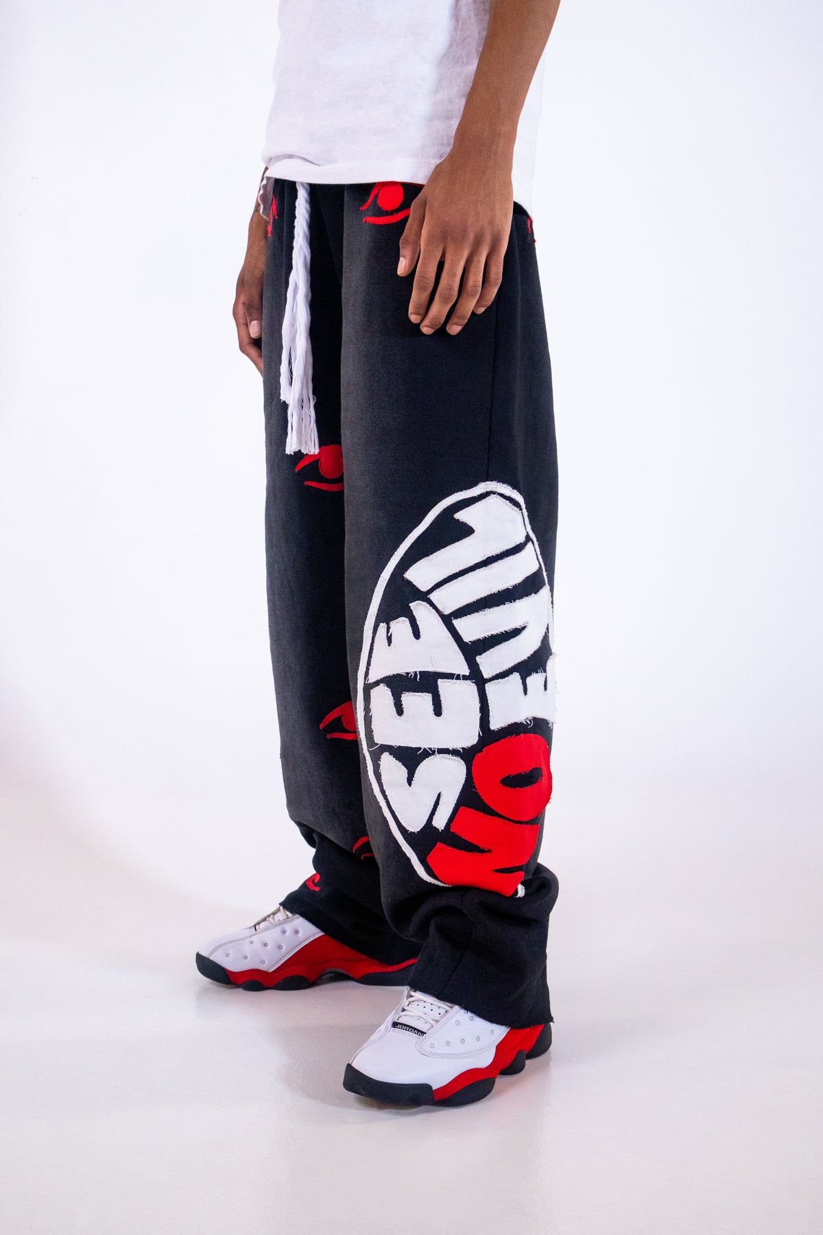 patched eye sweatpants